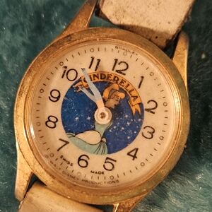 Vintage  Bradley Cinderella Gold and Blue Watch